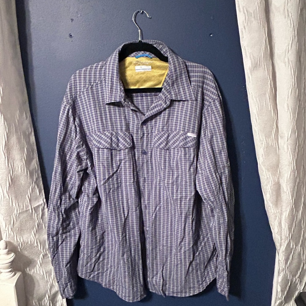 Columbia Purple Plaid Shirt